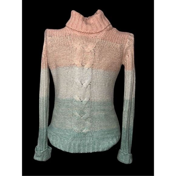 Beautiful FENN WRIGHT MANSON Women’s Turtleneck Sweater Size S Peach Cream Green - Picture 6 of 12